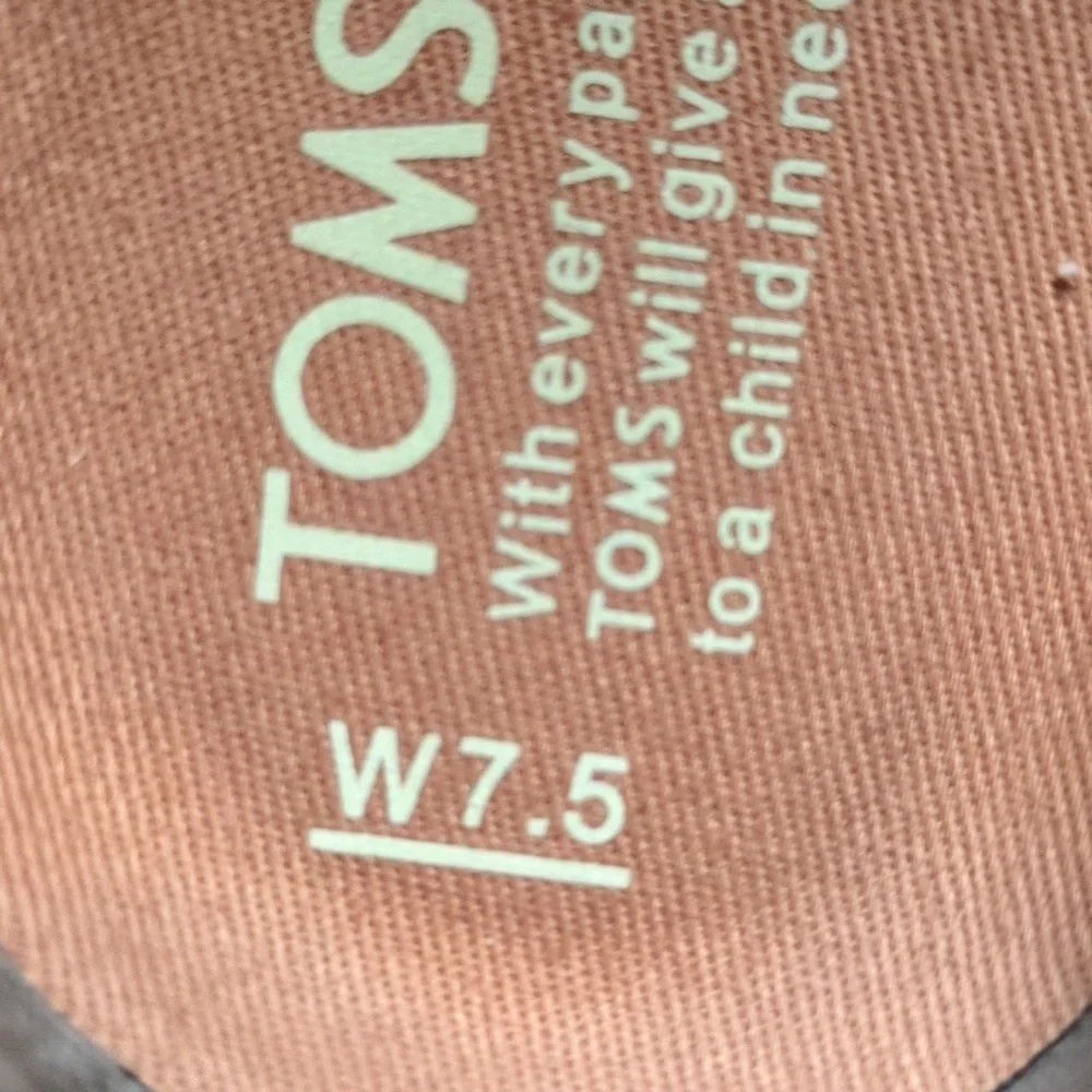 Toms Shade Heritage Canvas Jute Slip On Shoes Size 7.5